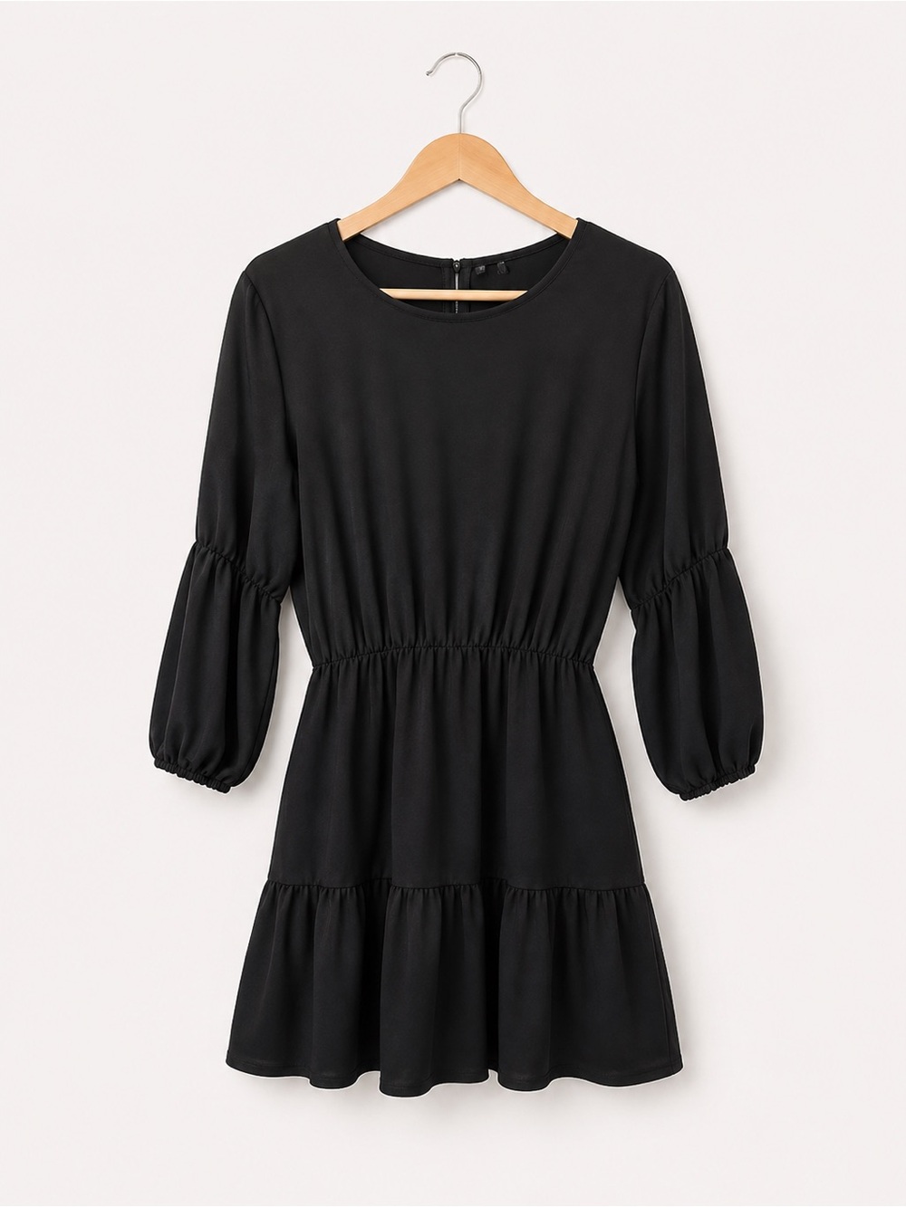 Zara Black Tiered Ruffled Dress Large L